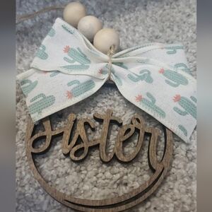 Sister laser engraved car charm/Christmas ornament